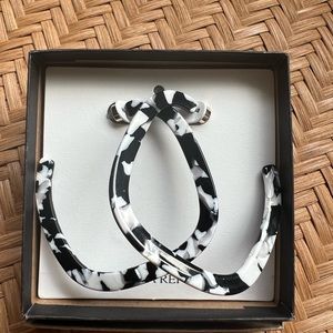 Banana Republic Black & White Acrylic Hoop Earrings